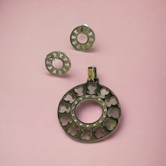 T Inspired Set in Stainless Steel & Cz - Picture 2 of 4